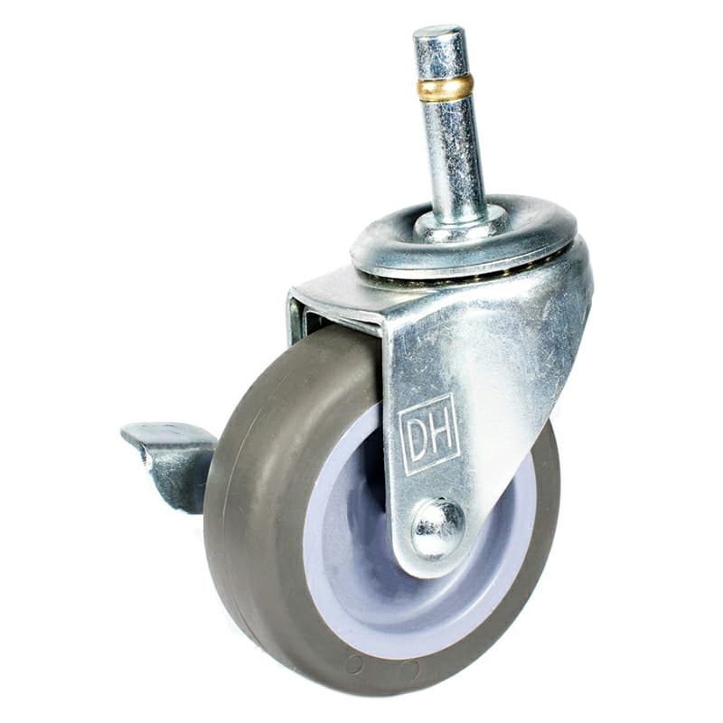 3" C-LI Light Duty Thermoplastic Rubber Swivel Caster with Brake