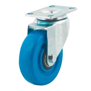 3-1/2" Light-Medium Duty Non-Marking Solid Polyurethane Blue Swivel Caster