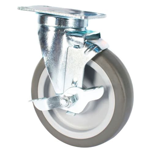 3-1/2" Medium Duty Non-Marking TPR Swivel Caster with Brake
