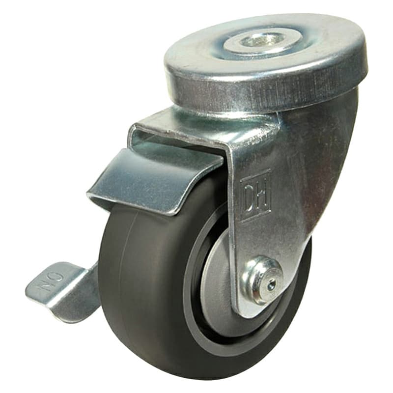 3" C-LM Medium Duty Thermoplastic Rubber Swivel Caster with Brake