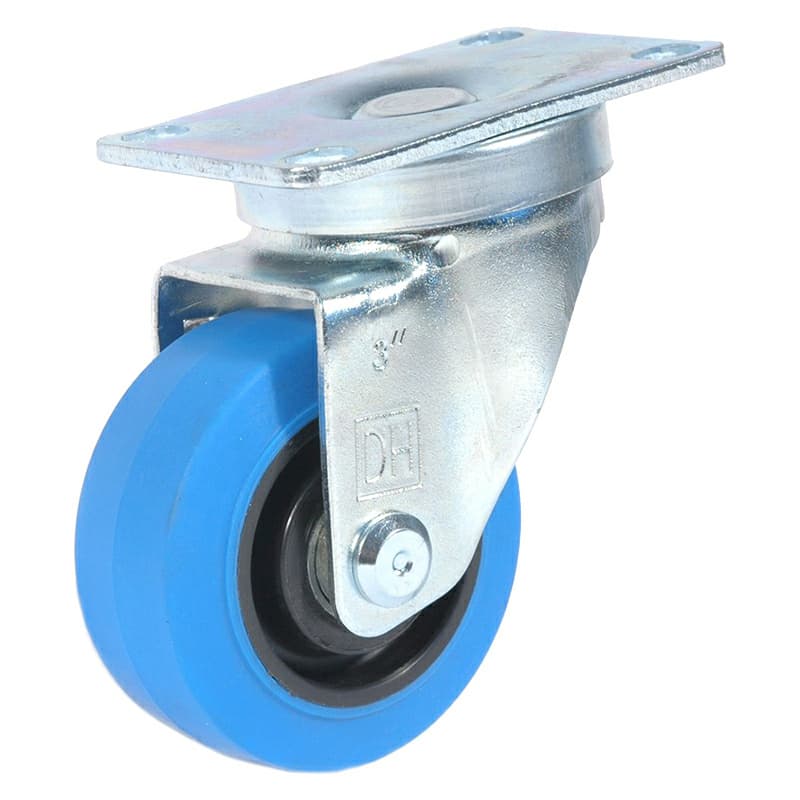 3" C-LM Medium Duty Thermoplastic Rubber Blue Swivel Caster