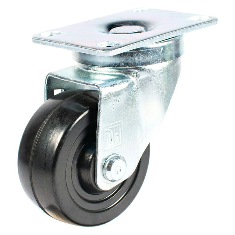 3" C-LM Light-Medium Duty Rubber Swivel Caster