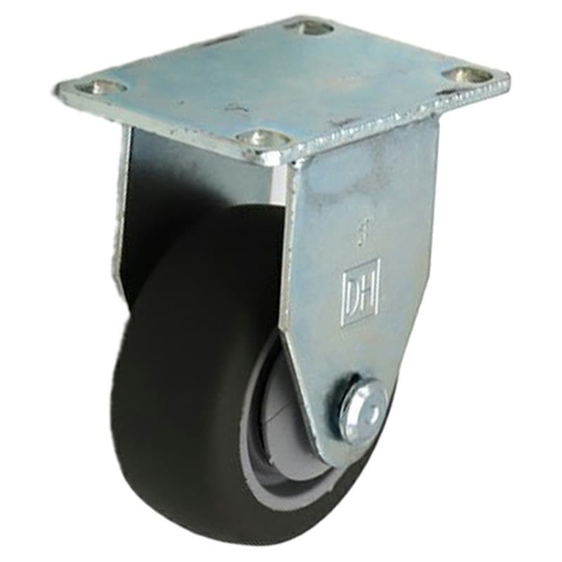 3" C-LM Medium Duty Thermoplastic Rubber Rigid Caster