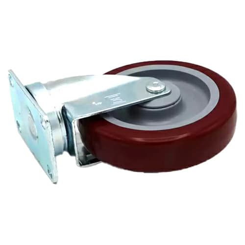 5" C-LM Light-Medium Duty Burgundy DuraPoly Swivel Caster