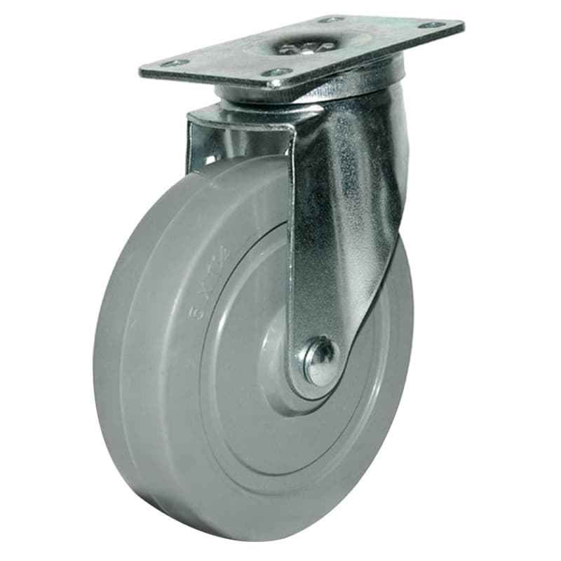 5" Light-Medium Duty Non-Marking Gray TPR Swivel Caster