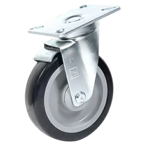 5" C-LM Light-Medium Duty Non-Marking Polyurethane Swivel Caster with Brake