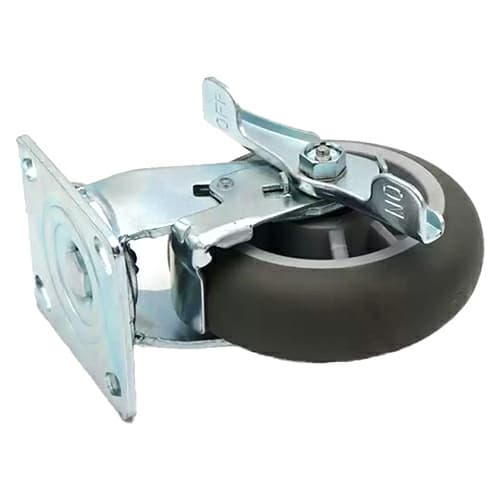 6" C-MHD Heavy Duty Thermoplastic Rubber Swivel Caster with Brake