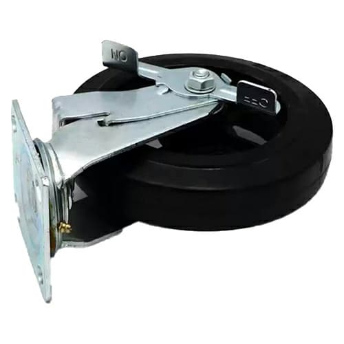 8" C-MHD Medium-Heavy Duty Mold-On Rubber Swivel Caster with Brake