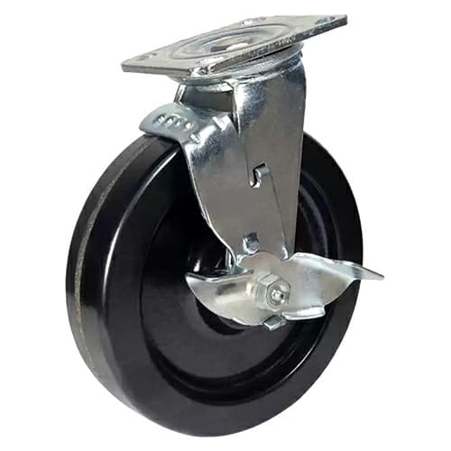 8" C-MHD Heavy Duty Non-Marking Phenolic Swivel Caster with Brake