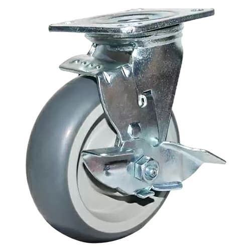 8" C-MHD Heavy Duty Non-Marking Thermoplastic Rubber Swivel Caster with brake