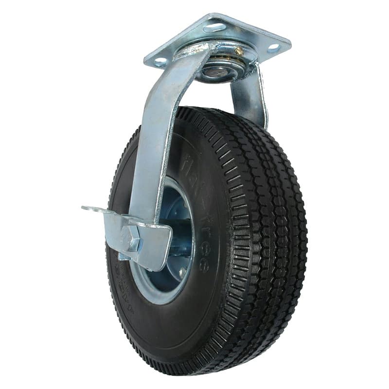 10" C-NF Flat Free Polyurethane Foam Swivel Caster with Brake