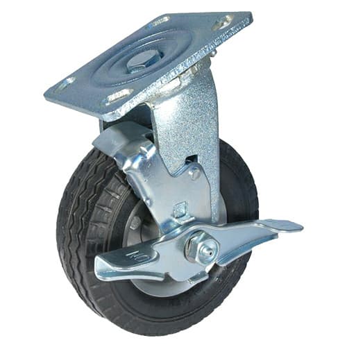 6" C-NF Flat Free Polyurethane Foam Swivel Caster with Brake