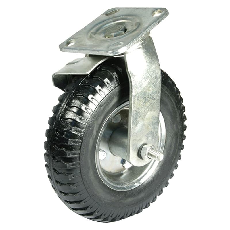 8" C-NF Flat Free Polyurethane Foam Swivel Caster with Brake