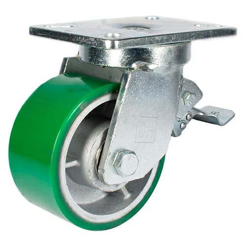 6" C-SHD Super Heavy Duty Polyurethane Swivel Caster with Brake