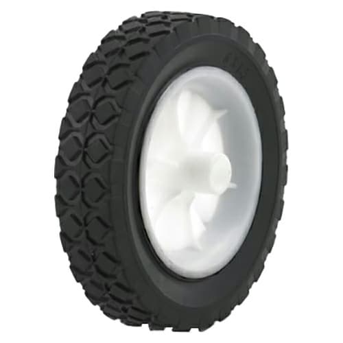 6" W-PH Flat Free Knobby Rubber Wheel with 1/2" Offset Hub