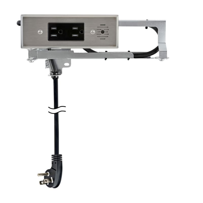 Docking Drawer 15 Amp Blade Compact Vanity Outlet with 2 AC Outlets, Stainless Steel