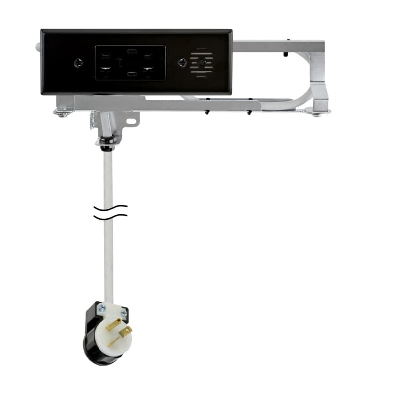 Docking Drawer 20 Amp Blade Compact Vanity Outlet with 2 30W USB-C Ports & 2 AC Outlets, Black