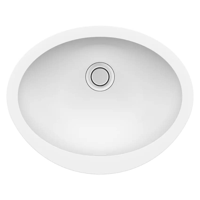 Acrylic Undermount Single Bowl Vanity Sink with Overflow, 16-11/16" x 12-3/16" x 7-1/16", Arctic White