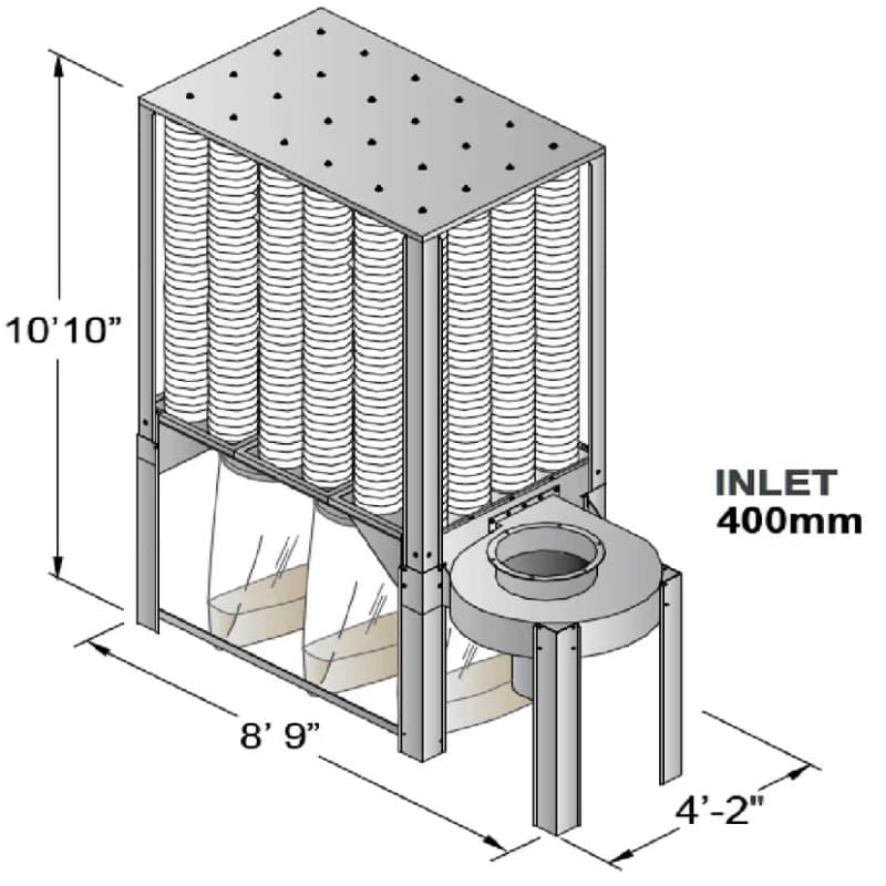Nederman Dust Collector Disposable Bag 6.5 mil For S Series 500,750 and 1000 (90 EA Per BOX)