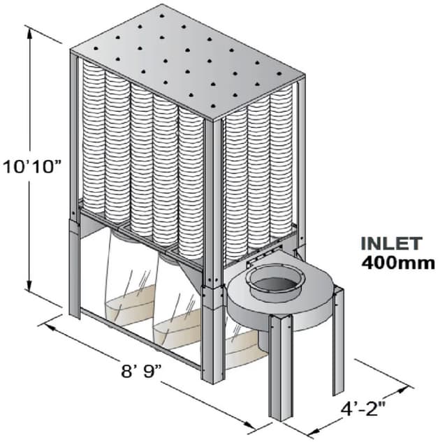 Nederman Dust Collector Disposable Bag 6.5 mil For S Series 500,750 and 1000 (90 EA Per BOX)