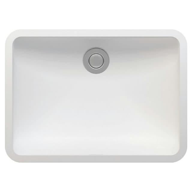Acrylic Undermount Single Bowl Vanity Sink, 19-1/2" x 14-3/8" x 6-3/4", Natural White
