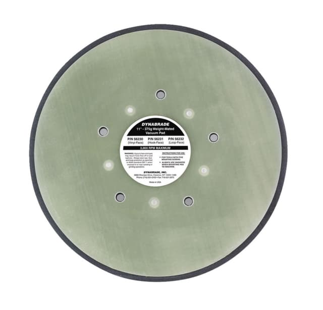 11" Hook and Loop Short Nap Non-Vacuum Disc Backing Pad, 5 Holes