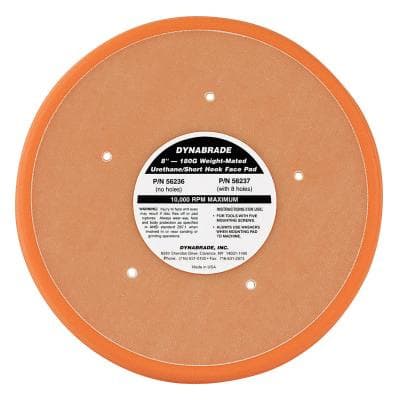 8" Hook and Loop Short Nap Non-Vacuum Disc Backing Pad, No Holes
