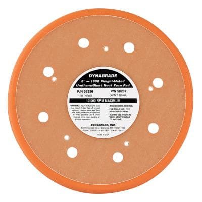 8" Hook and Loop Short Nap Vacuum Disc Backing Pad, 8 Holes