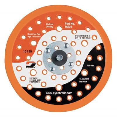 6" Hook and Loop Short Nap Vacuum Disc Backing Pad, 52 Holes