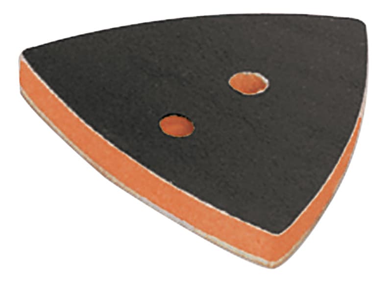 3-1/8" x 2-7/8" Dynafine Hook and Loop Long Nap Non-Vacuum Triangle Sanding Pad, No Holes