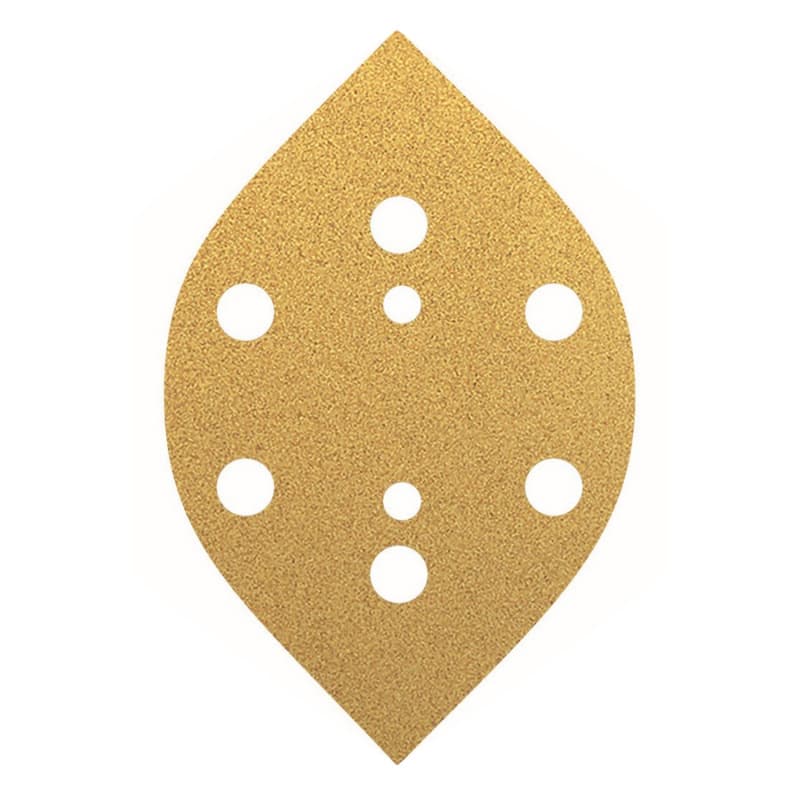 2-3/4" x 2-3/8" 120 Grit Aluminum Oxide 6 Holes Hook and Loop Vacuum Tear-Drop Abrasive Sheet (50/Pack)