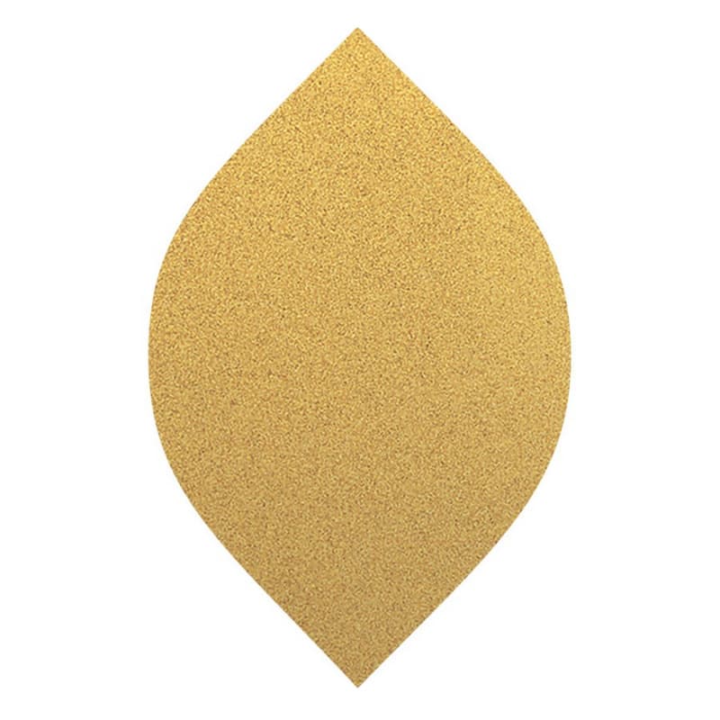 2-3/4" x 2-3/8" 220 Grit Aluminum Oxide No Holes Hook and Loop Non-Vacuum Tear-Drop Abrasive Sheet (50/Pack)