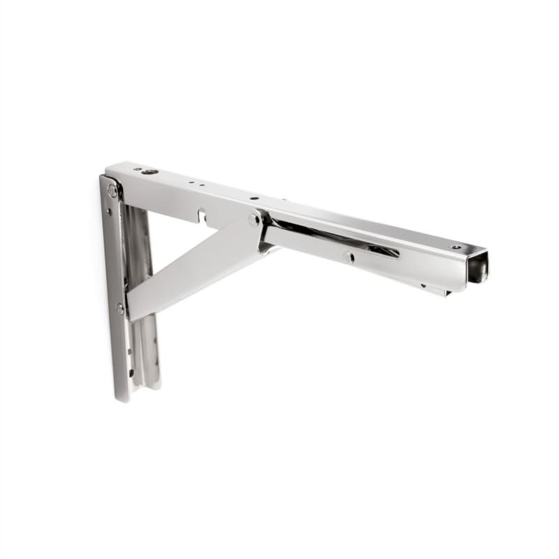 305.5 x 26 x 165mm Folding Shelf Bracket, Electro Polished Finish
