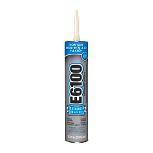 E6100 Non-Slump Industrial Adhesive, Clear, 10.2 Oz Tube