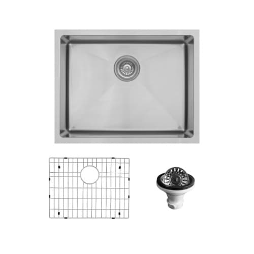 EL-73 Stainless Steel Undermount 16G Single Bowl Kitchen Sink Kit, 23" x 28" x 10