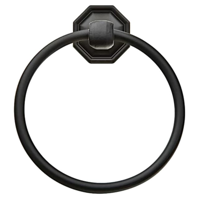 Tuscany Bronze #14 Rosette Towel Ring, Flat Black Bronze