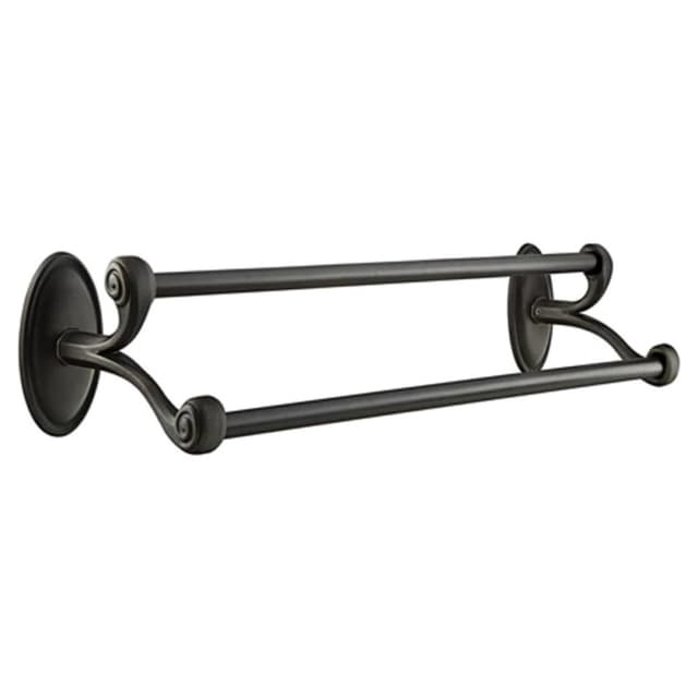 18" Tuscany Bronze #15 Rosette Double Towel Bar, Flat Black Bronze