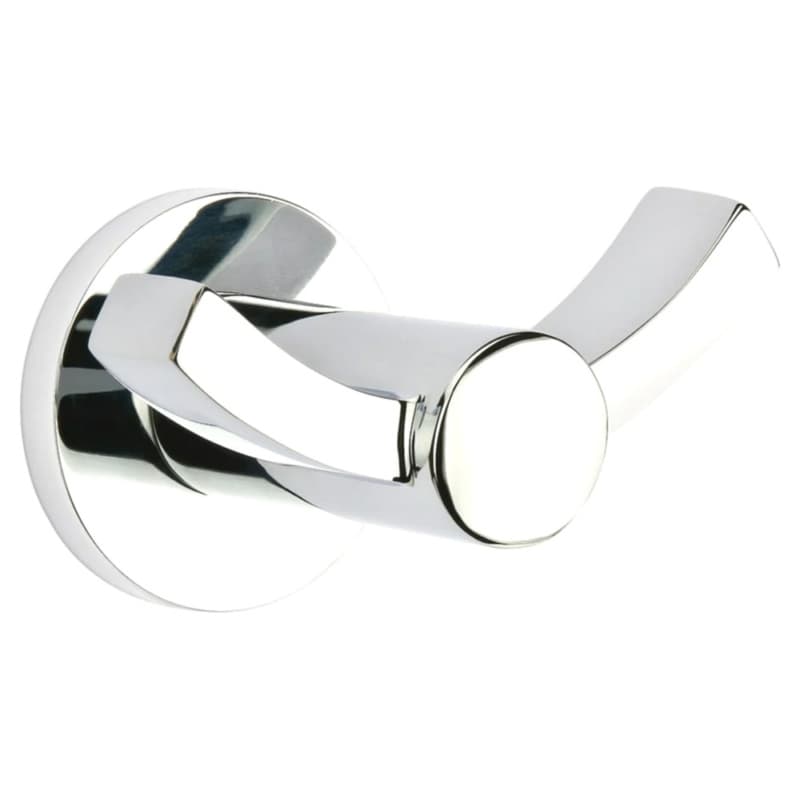2-3/4" Modern Rope Rosette Double Hook, Polished Chrome