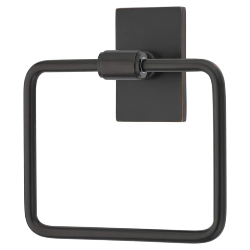 Transitional Small Regular Rosette Towel Ring, Oil Rubbed Bronze