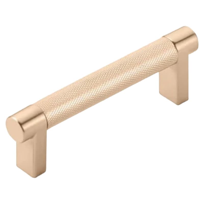 3-1/2" Select Rectangular Knurled Cabinet Pull, Satin Copper/Satin Copper