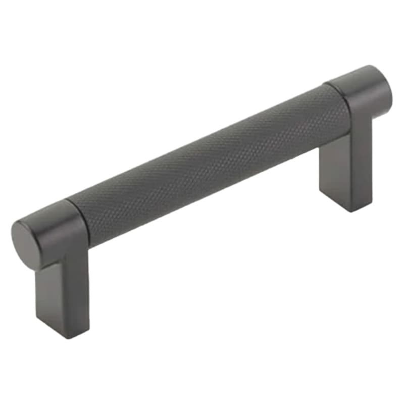 3-1/2" Select Rectangular Knurled Cabinet Pull, Flat Black/Satin Copper