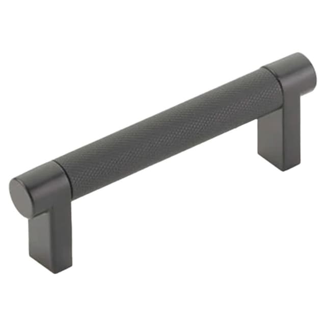 3-1/2" Select Rectangular Knurled Cabinet Pull, Flat Black/Satin Copper