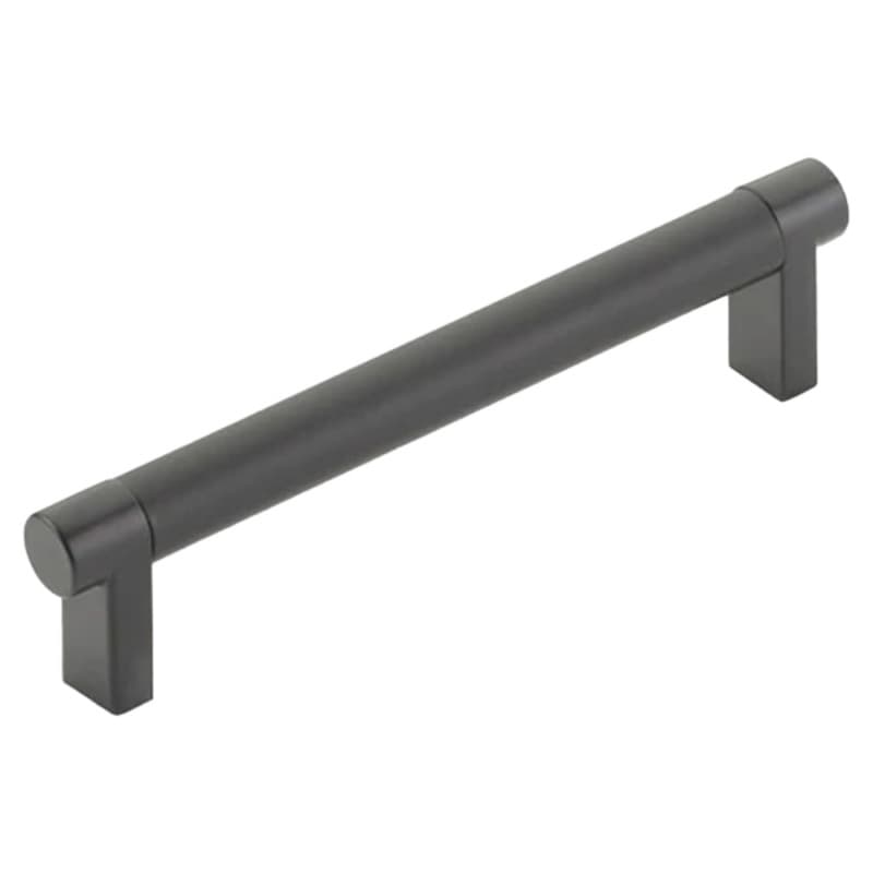 5" Select Rectangular Stem Smooth Cabinet Pull, Flat Black/Flat Black