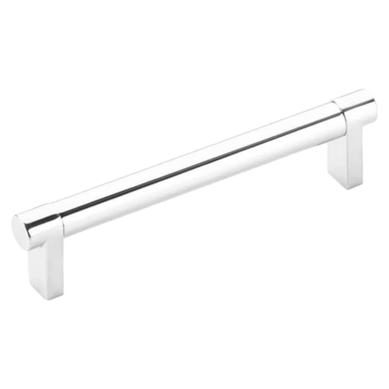 5" Select Rectangular Stem Smooth Cabinet Pull, Satin Copper/Polished Chrome