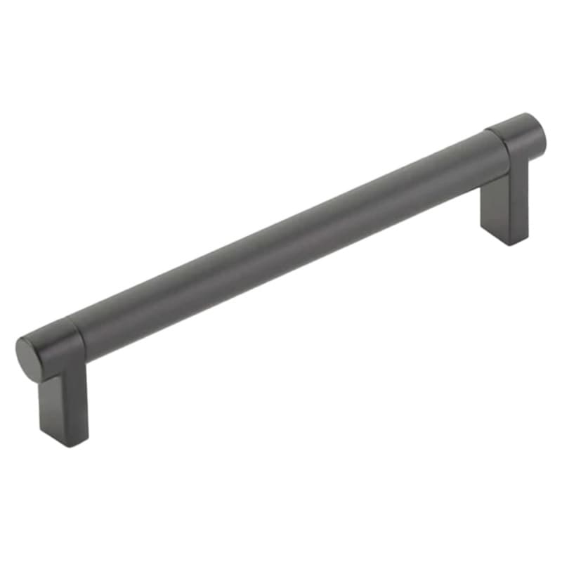6" Select Rectangular Stem Smooth Cabinet Pull, Satin Brass/Flat Black