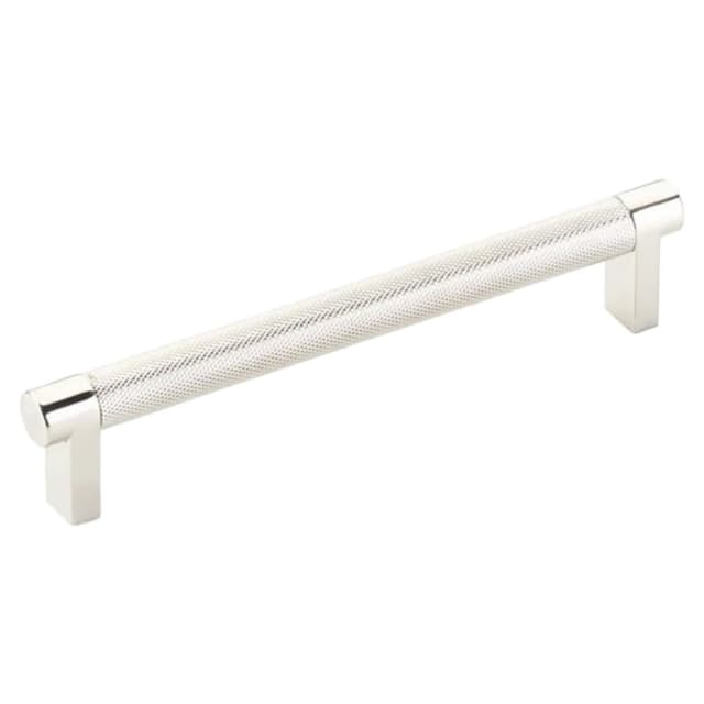 6" Select Rectangular Stem Knurled Cabinet Pull, Polished Nickel/Satin Copper