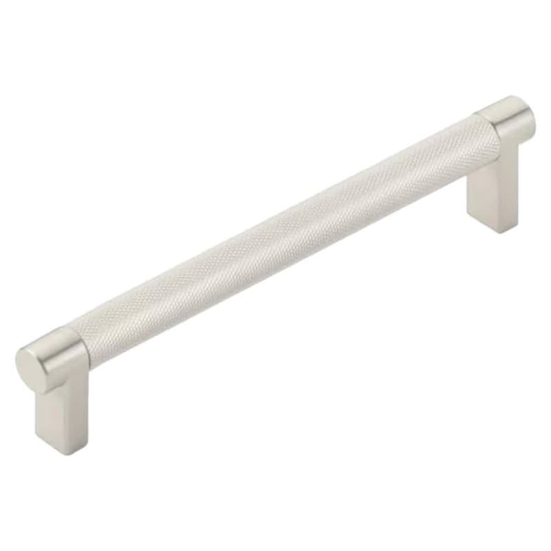 6" Select Rectangular Stem Knurled Cabinet Pull, Satin Nickel/Satin Copper