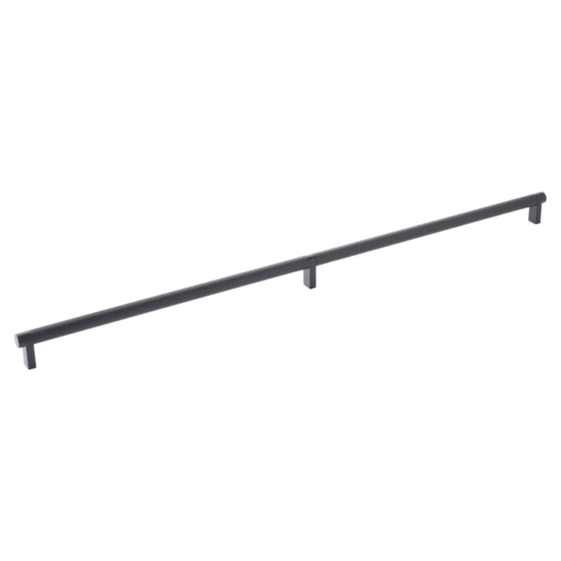 8" Select Rectangular Stem Knurled Cabinet Pull, Flat Black/Satin Copper