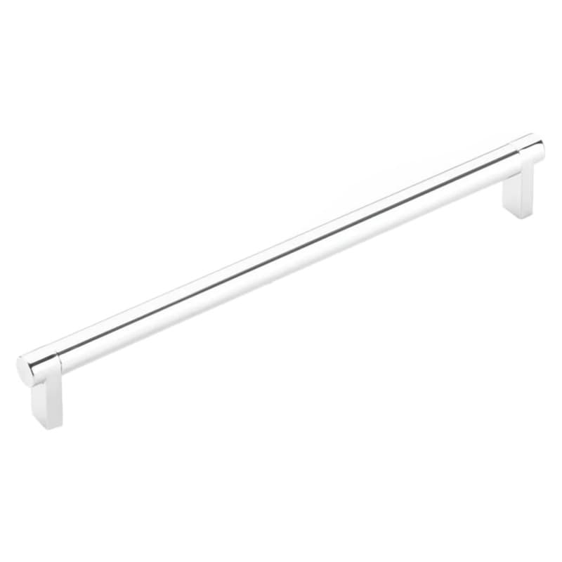 10" Select Rectangular Stem Smooth Cabinet Pull, Satin Copper/Polished Chrome