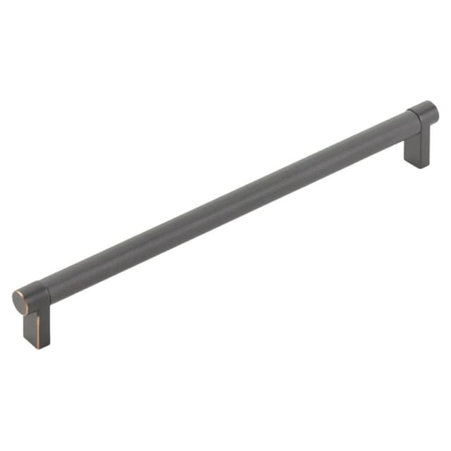 10" Select Rectangular Knurled Cabinet Pull, Oil Rubbed Bronze/Satin Copper